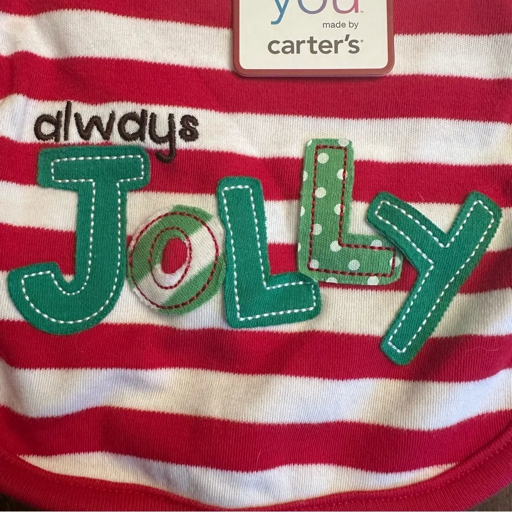 Carters Christmas‎ Holiday Baby Toddler Bib Teething Santa Jolly